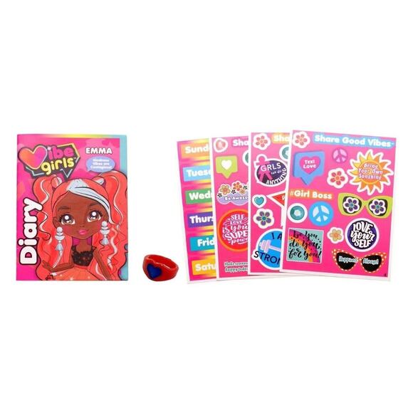 Vibe Girls Doll Emma Kindness Accessories 50 Stickers Vibe Diary NEW - Picture 6 of 10